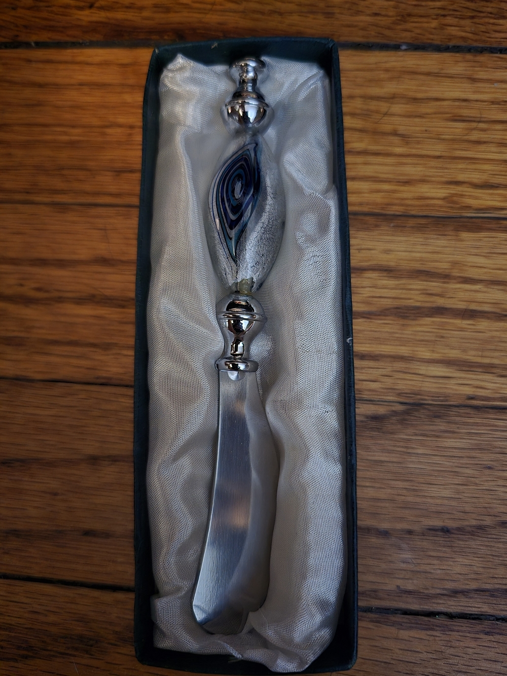Silver Decorative Cheese Knife with Ornate Handle
